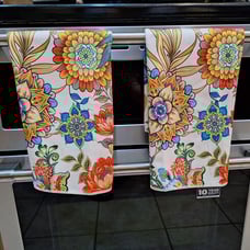 Floral Kitchen Towels Decorative Set Boho Mandala Dish Towels 2 Pack, 16 x24