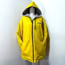 Vintage Nike Full Zip Jacket Coat Fleece Reversible Size Large Hooded Yellow