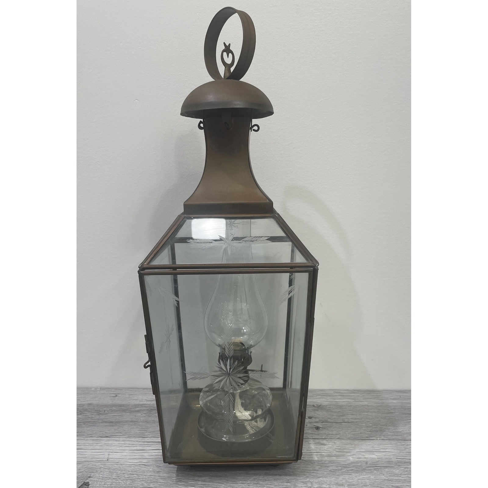 1940's Yuksel Lambalari Turkish Shepherd Oil Lantern Light With Glass Oil Burner