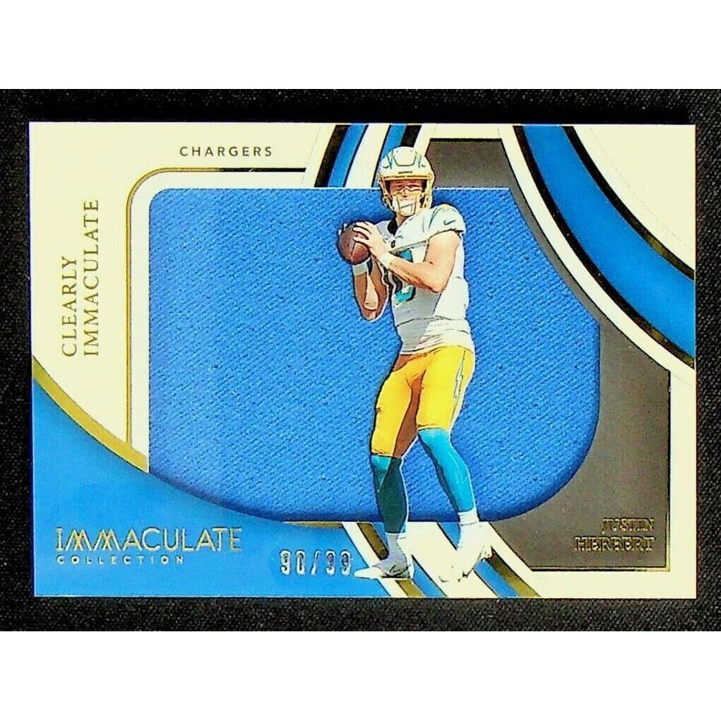2022 Panini Immaculate Justin Herbert Clearly Immaculate Jersey Patch /99