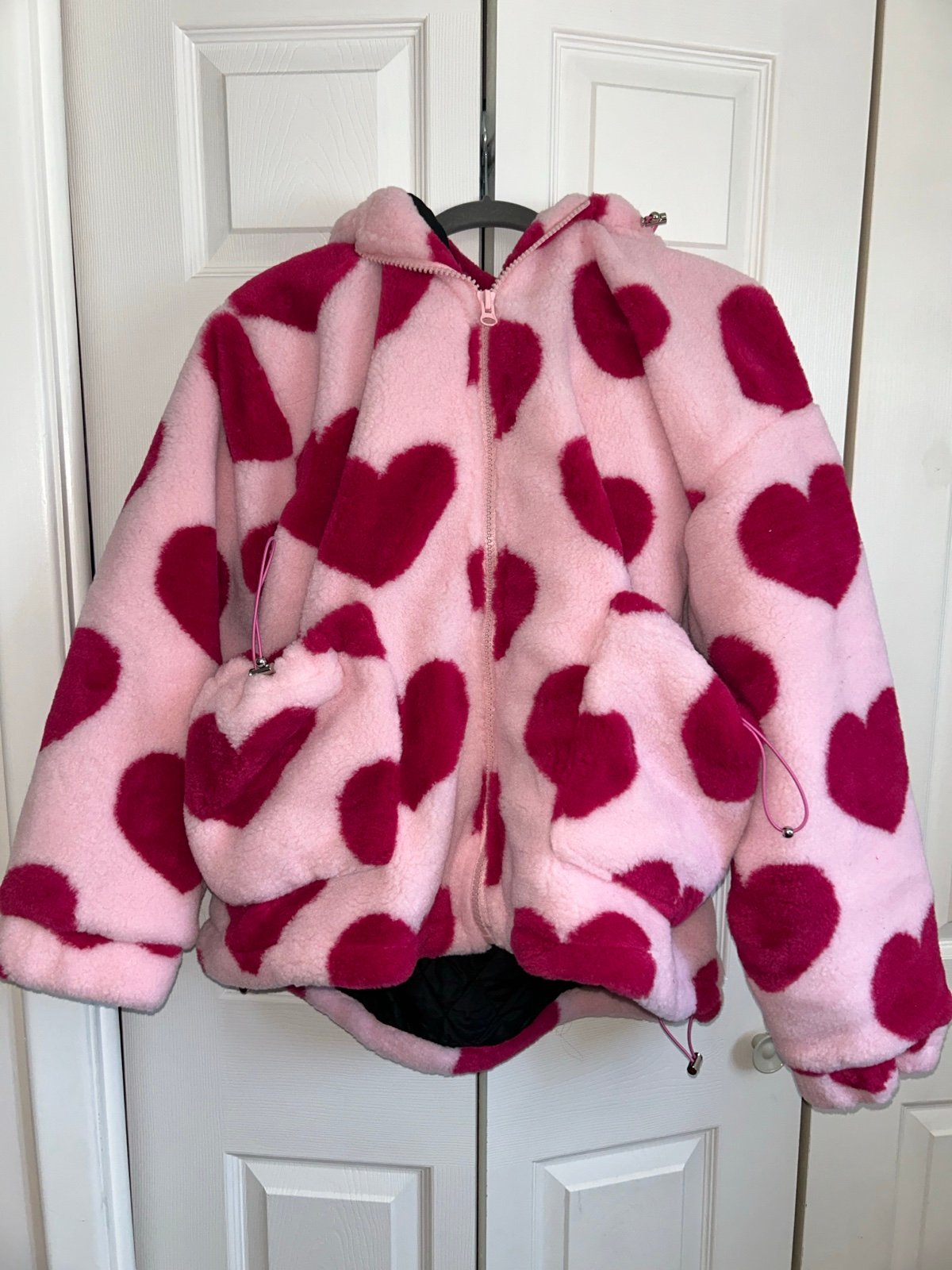 Aelfric Eden Pink Heart Sherpa Jacket