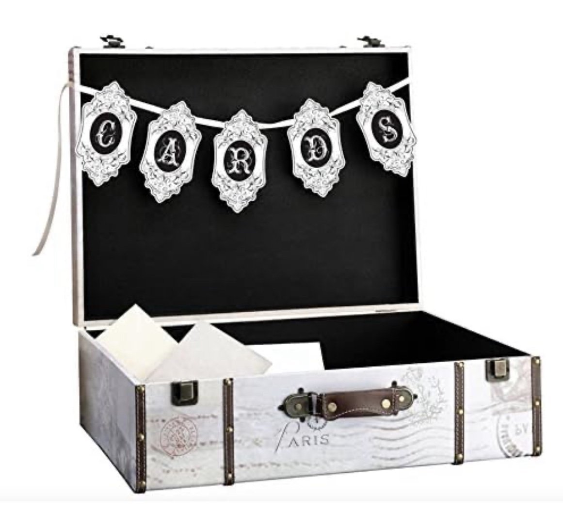 Wedding/Shower/Baby/Bridal Card Box Money Travel Suitcase Gift memory box money