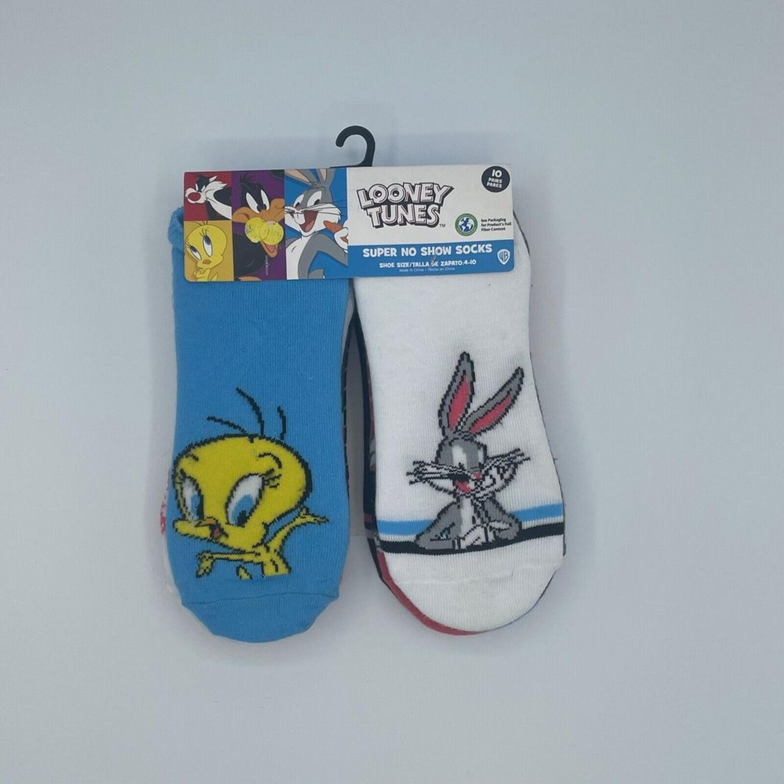 Warner Bros. Looney Tunes Women's 10-Pack Low-Cut Socks, Shoe Size 4-10/New