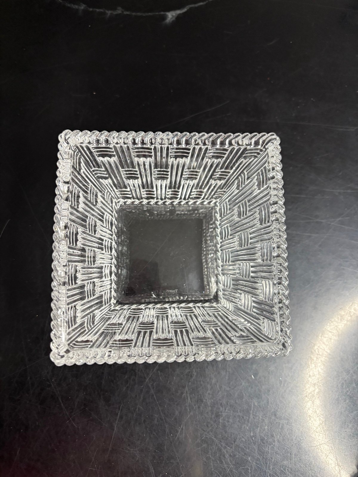 TIFFANY & CO. Basketweave Crystal Bowl