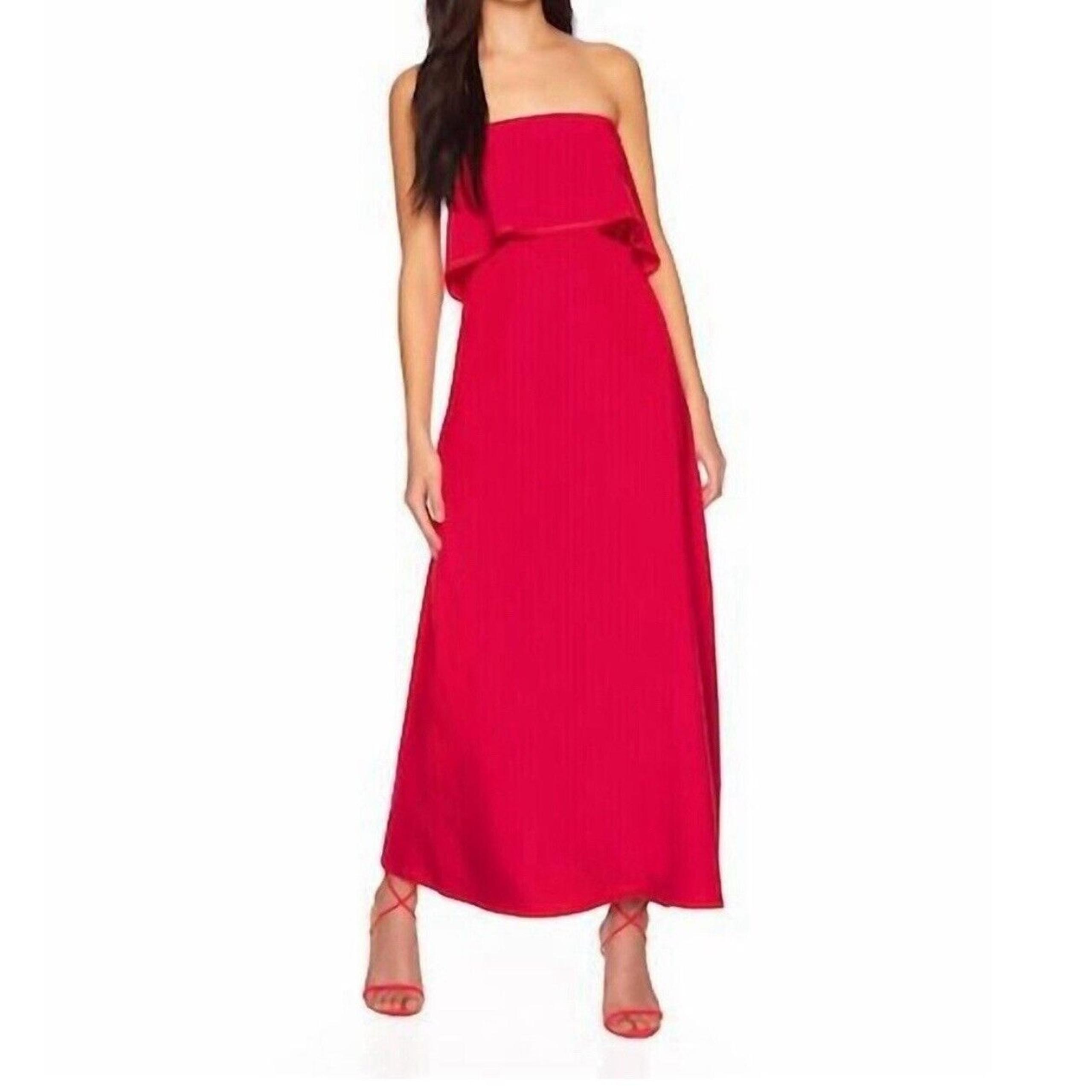 Susana Monaco Hibiscus Off The Shoulder Side Slit A-Line Maxi Dress Size XS NWT
