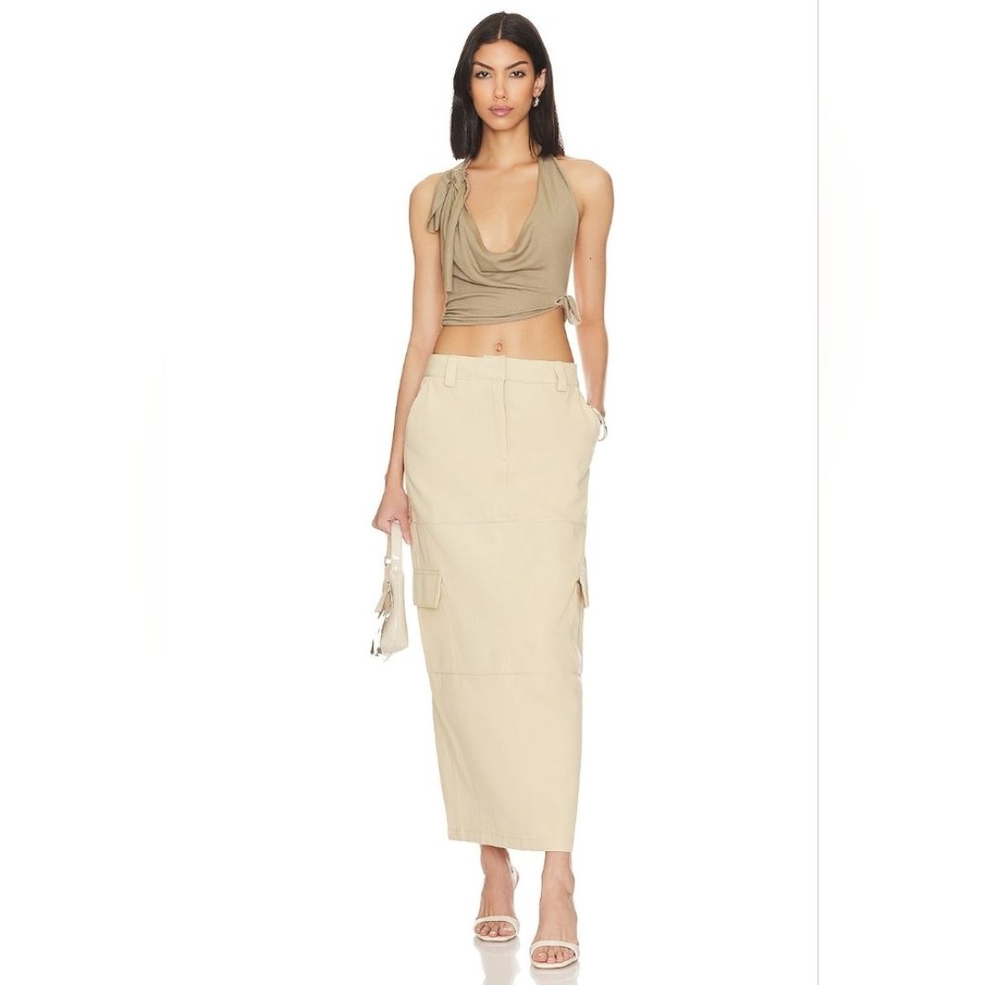 NWOT BY.DYLN LAIKON CARGO MAXI SKIRT IN SAND