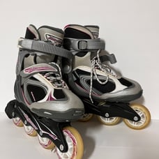 Bladerunner Roller Skates Adjustable Size 6 Girls Purple Grey EUC Roller Skates