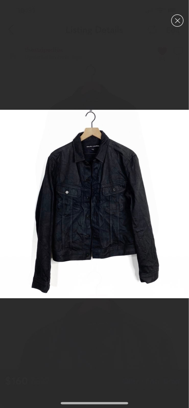 Ralph Lauren Obsidian Black Mason Trucker Jacket