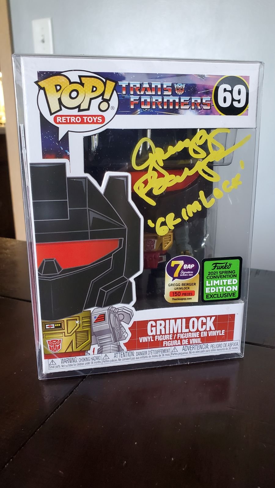 Transfomers Grimlock Signed Funko Pop
