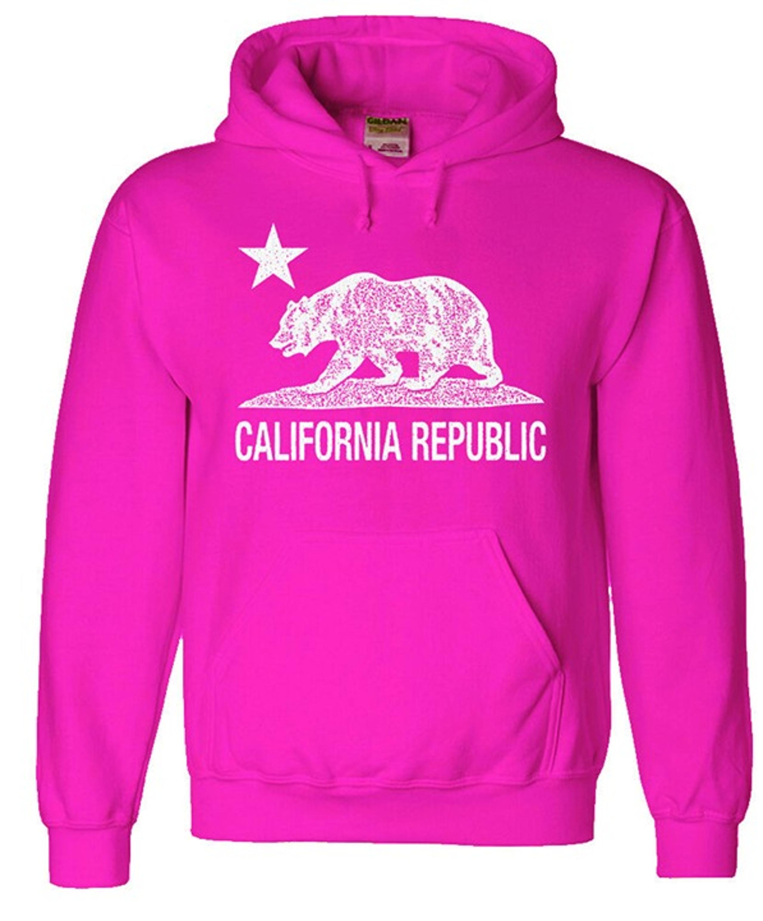 Men's California Bear Hoody - Pink Sweatshirt