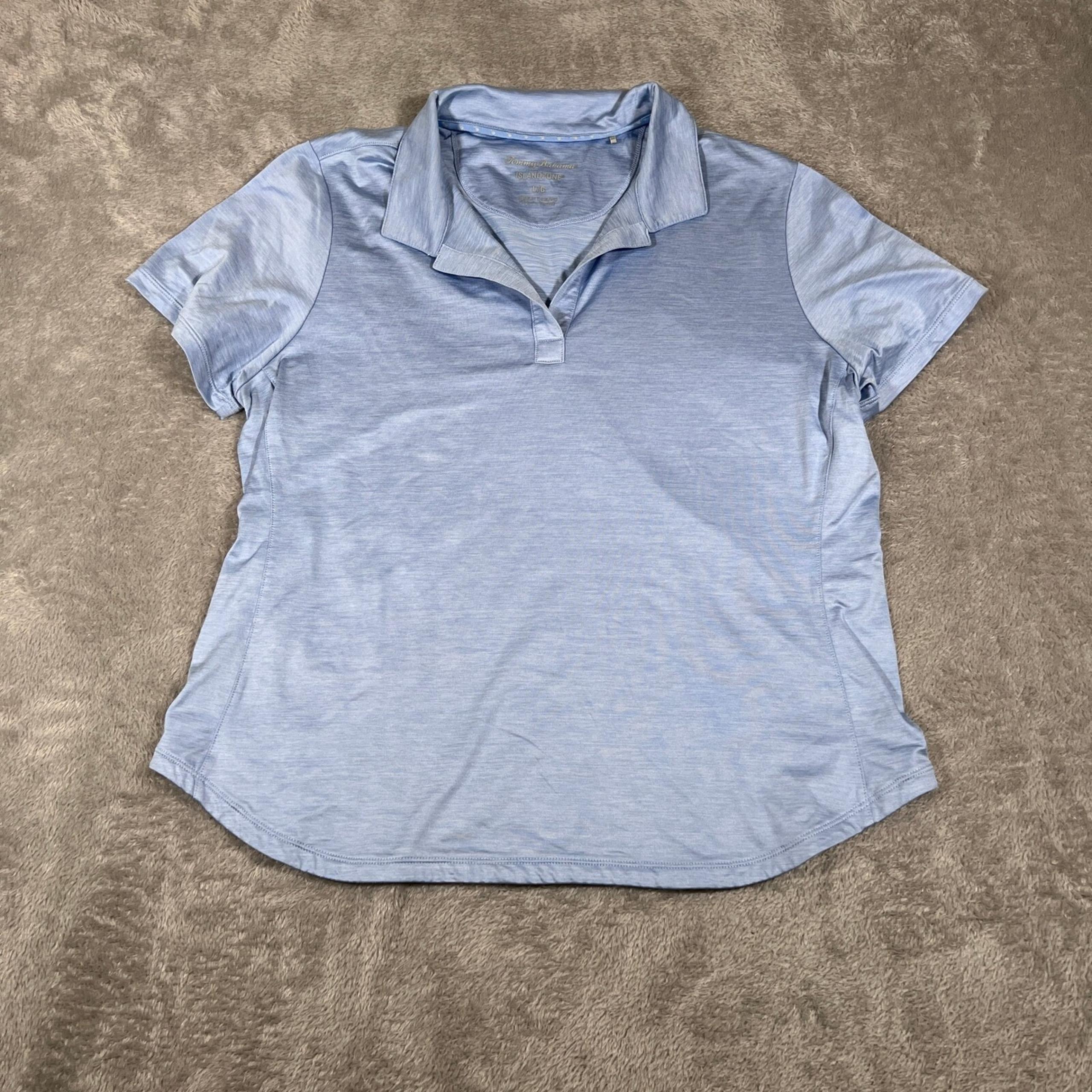 Tommy Bahama IslandZone Polo Shirt Womens Large Blue Golf Athletic Wicking