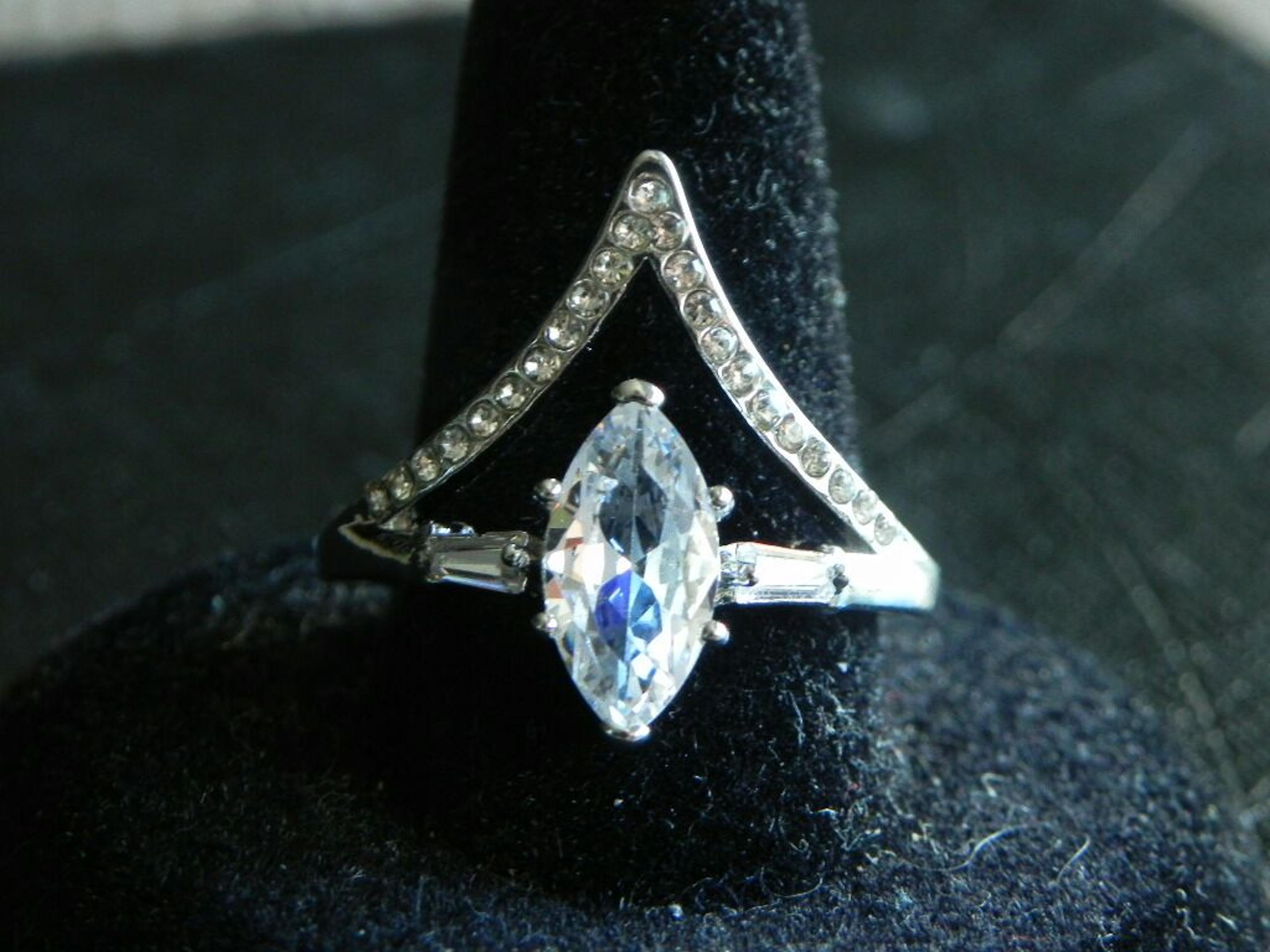 Arrow Clear CZ Ring