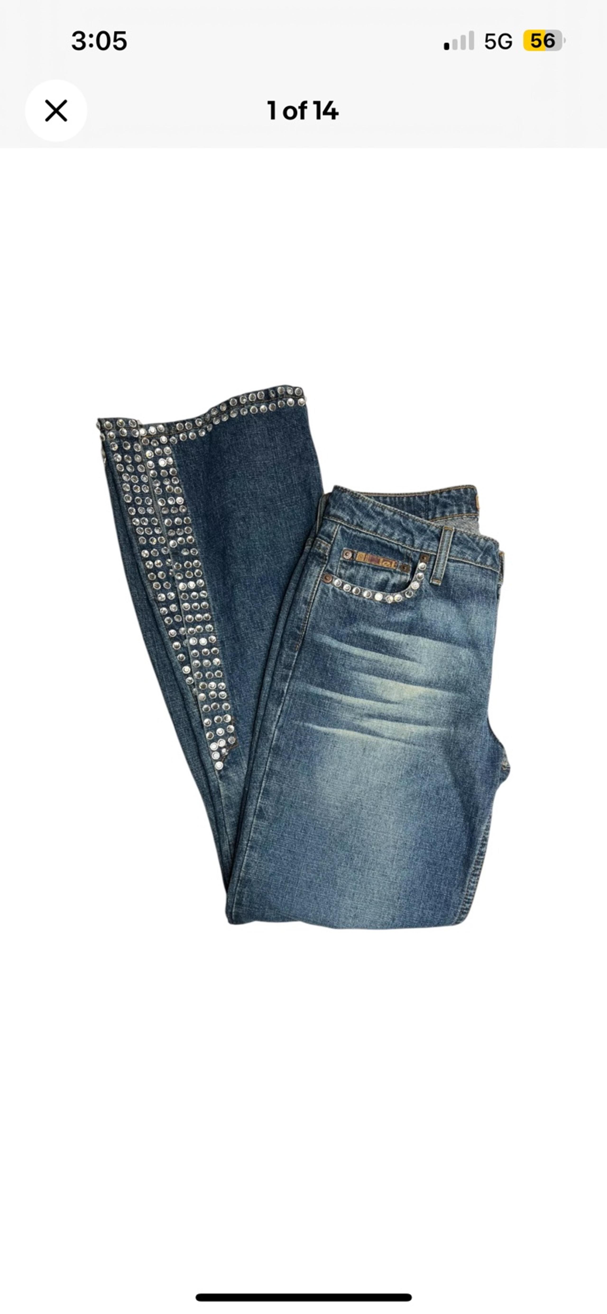 L.e.i. Y2K Vintage Studded Flared Jeans Sz 9 - l.e.i.