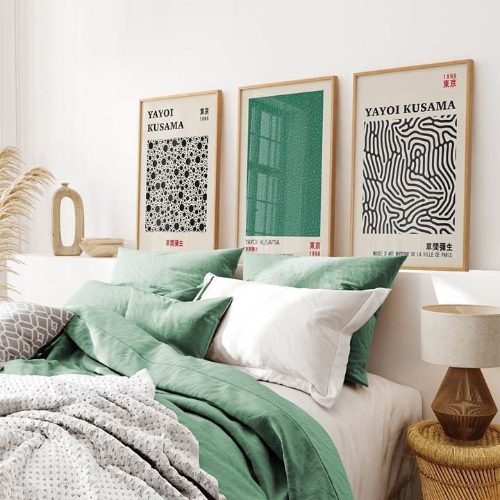 Yayoi Kusama Set of 3 Print, Japanese Poster, Kusama Exhibition, Gallery Wall Ar