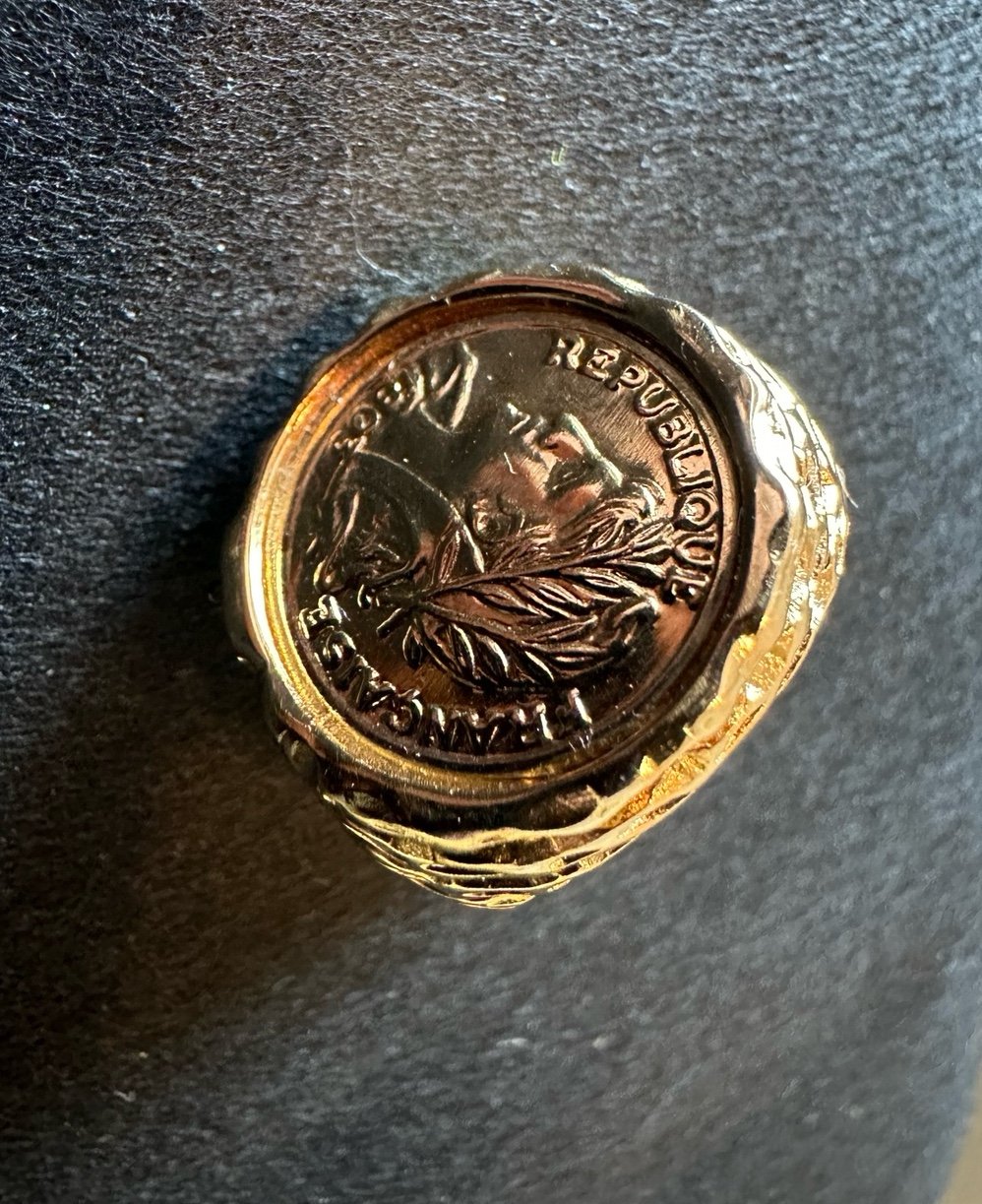 18KT Gold Electroplated ring coin