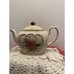 Vintage Sadler England Cube Teapot #2097 Rose Flowers Gold Trim