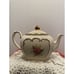 Vintage Sadler England Cube Teapot #2097 Rose Flowers Gold Trim