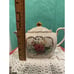 Vintage Sadler England Cube Teapot #2097 Rose Flowers Gold Trim
