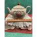 Vintage Sadler England Cube Teapot #2097 Rose Flowers Gold Trim