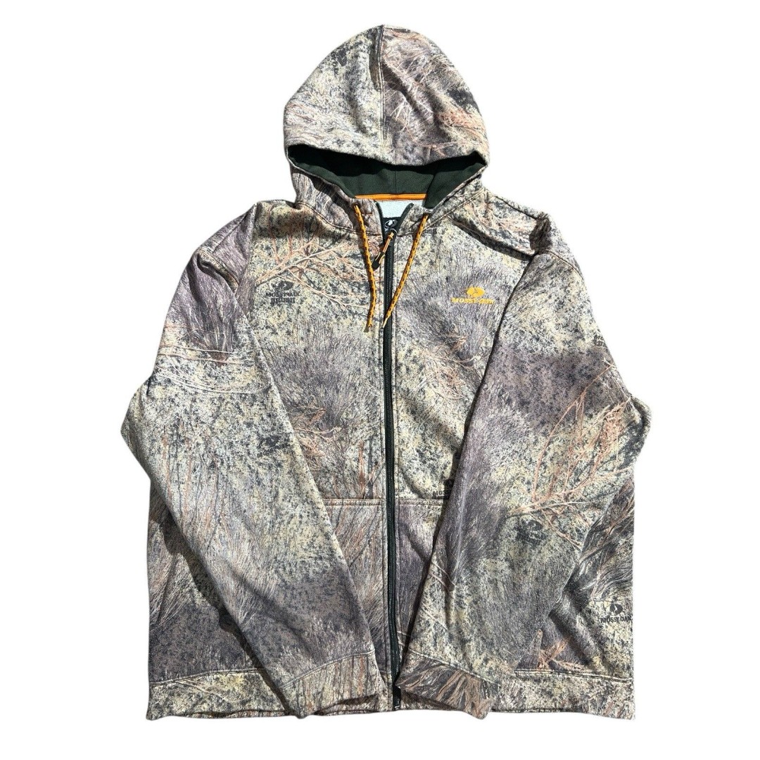 Vintage Muleskins Lined Hoodie Mossy Oak Treestand Camo Full Zip Men’s Size XXL