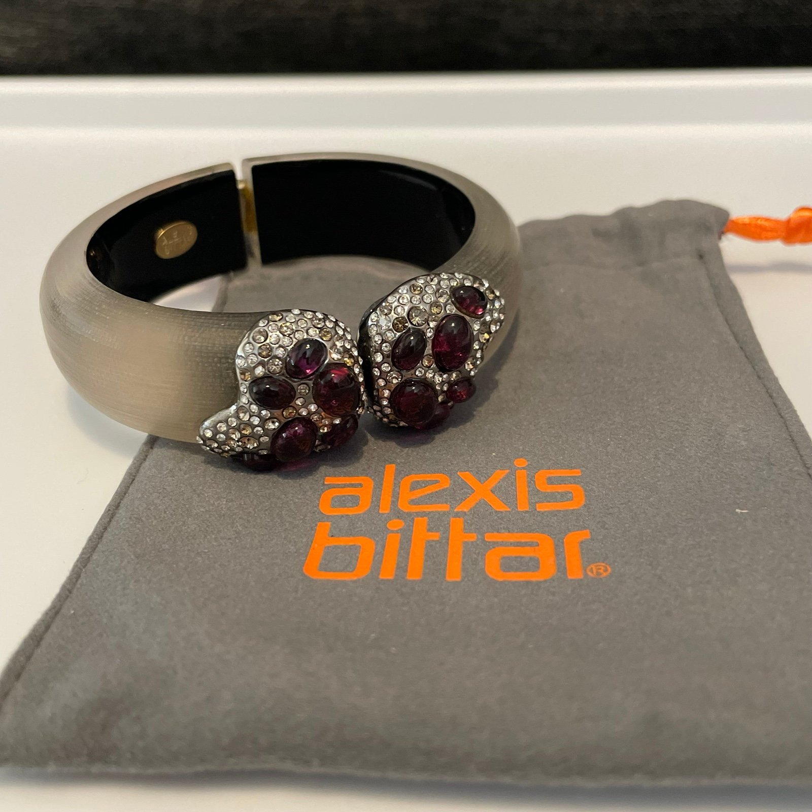 Authentic RARE Alexis Bittar Lucite Crystal hinge Bracelet