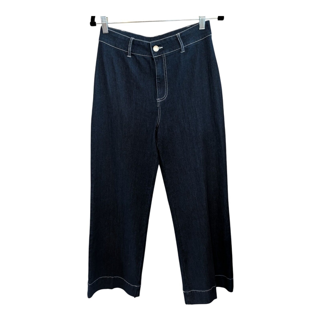 NEW Avec Les Filles Dark Wash Wide Leg Jeans Size 27 Trendy