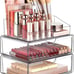 Vtopmart 3 Tier Clear Makeup Organizer with Drawer, Cosmetic Storage for Dresser
