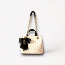 Betsey Johnson Black and White Medium Purse Tote Chain Strap