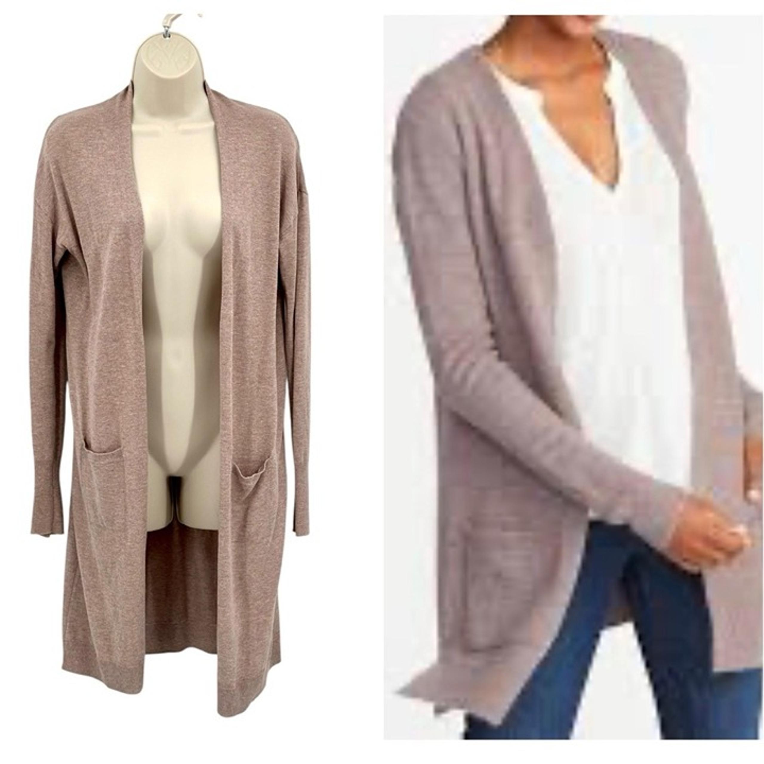 Old Navy Womens Longline Open Front Cardigan Sweater Size XS Mauve Lightweight