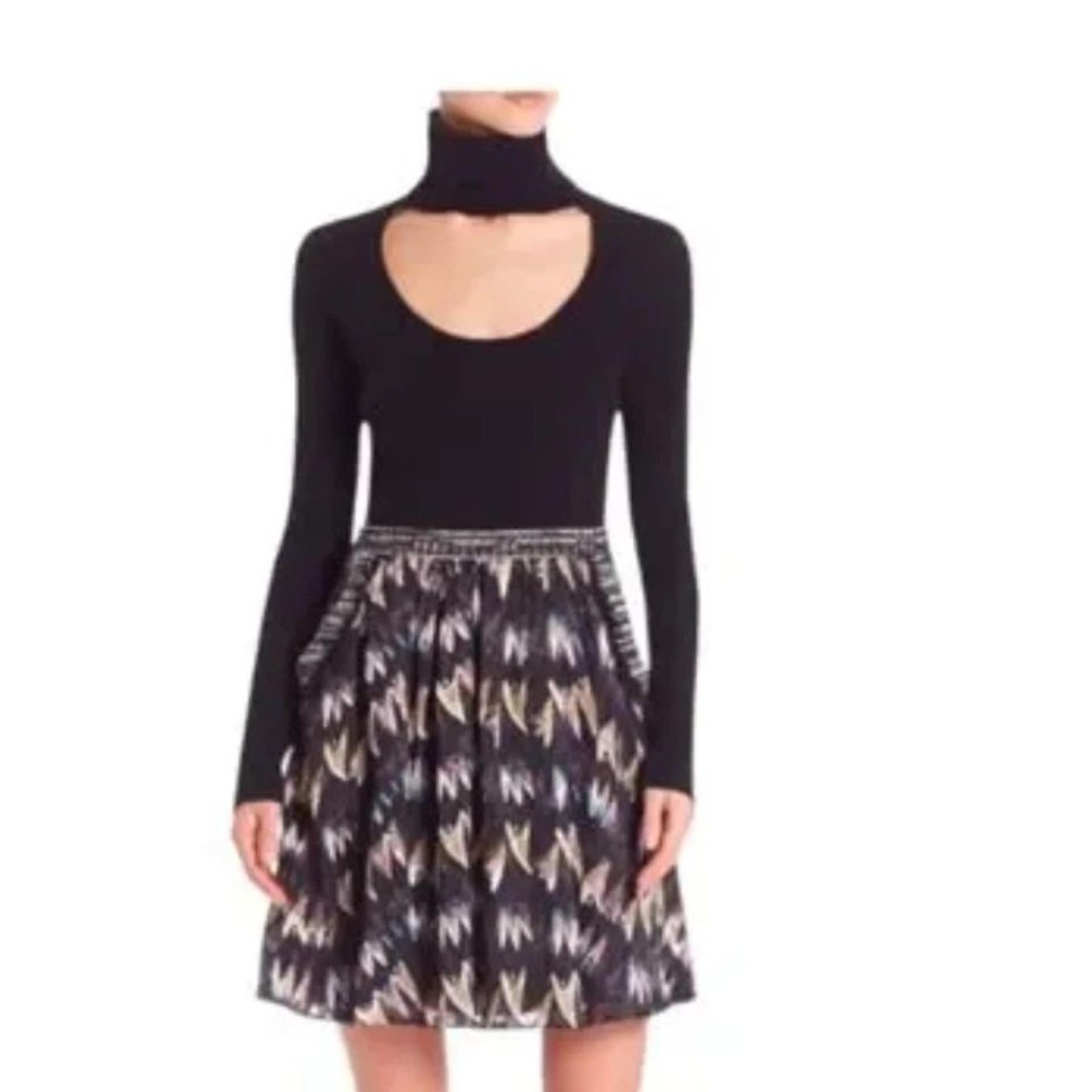 Diane Von Furstenberg Cashmere/Wool Turtleneck Cutout Sweater - Black M