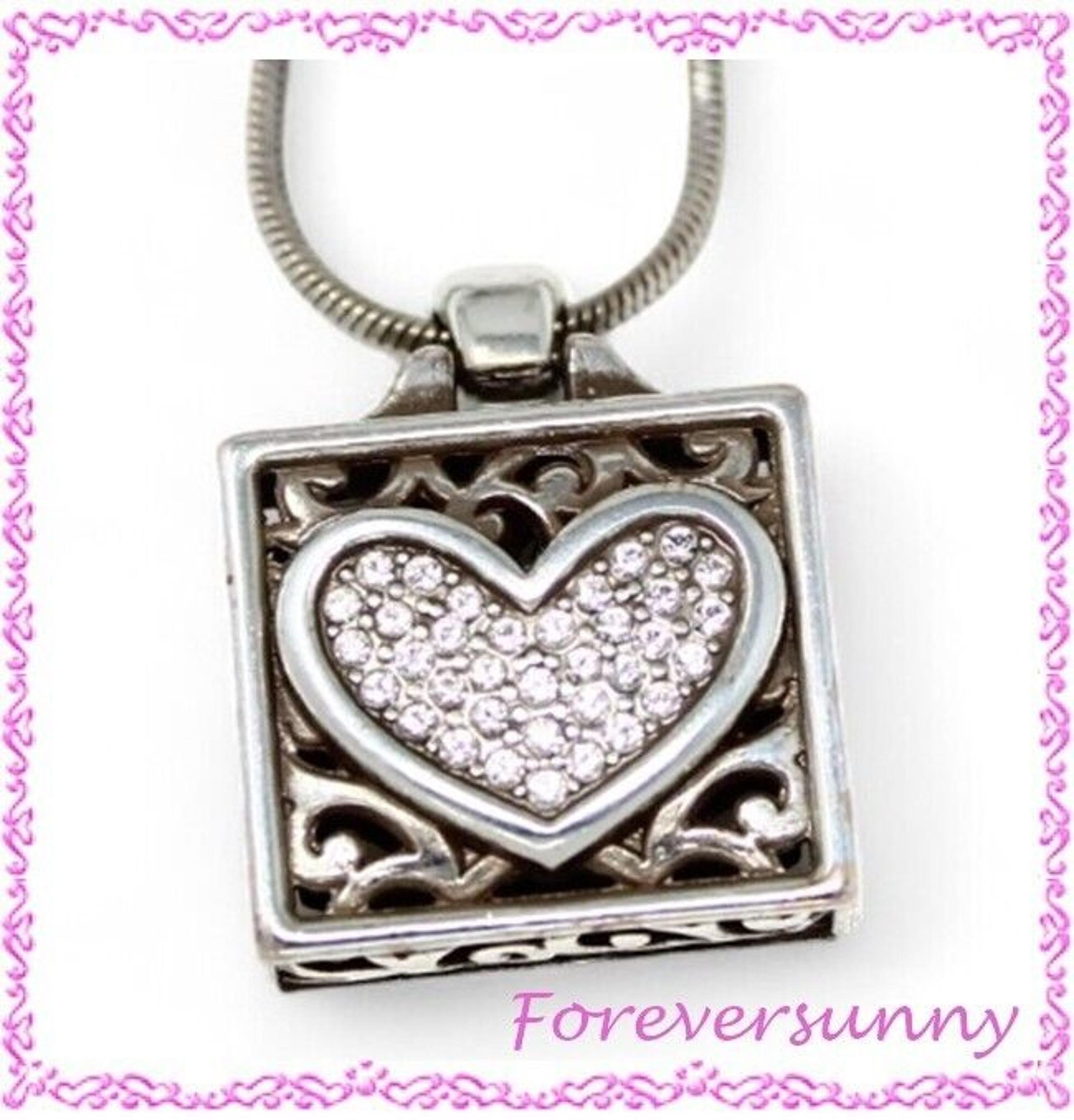 Brighton Box of Love Heart Reversible Retired Pendant Necklace