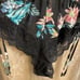 INC International Concepts Black Tropical Lace Chiffon Floral Lingerie Bodysuit,
