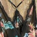INC International Concepts Black Tropical Lace Chiffon Floral Lingerie Bodysuit,