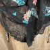 INC International Concepts Black Tropical Lace Chiffon Floral Lingerie Bodysuit,