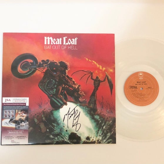 Meat Loaf Signed Autographed Limited Edition Bat Out Of Hell Clear Vinyl JSA COA