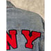 VTG 90's DKNY Men's Trucker Jacket Size Large Blue Denim Embroidered