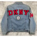 VTG 90's DKNY Men's Trucker Jacket Size Large Blue Denim Embroidered