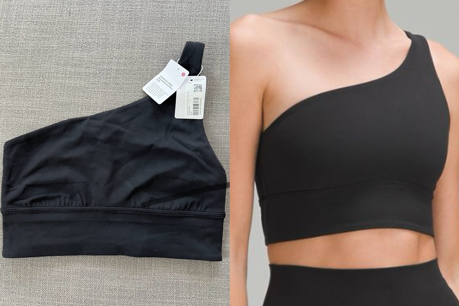 lululemon Align™ Asymmetrical Bra C/D cup Black Size 10