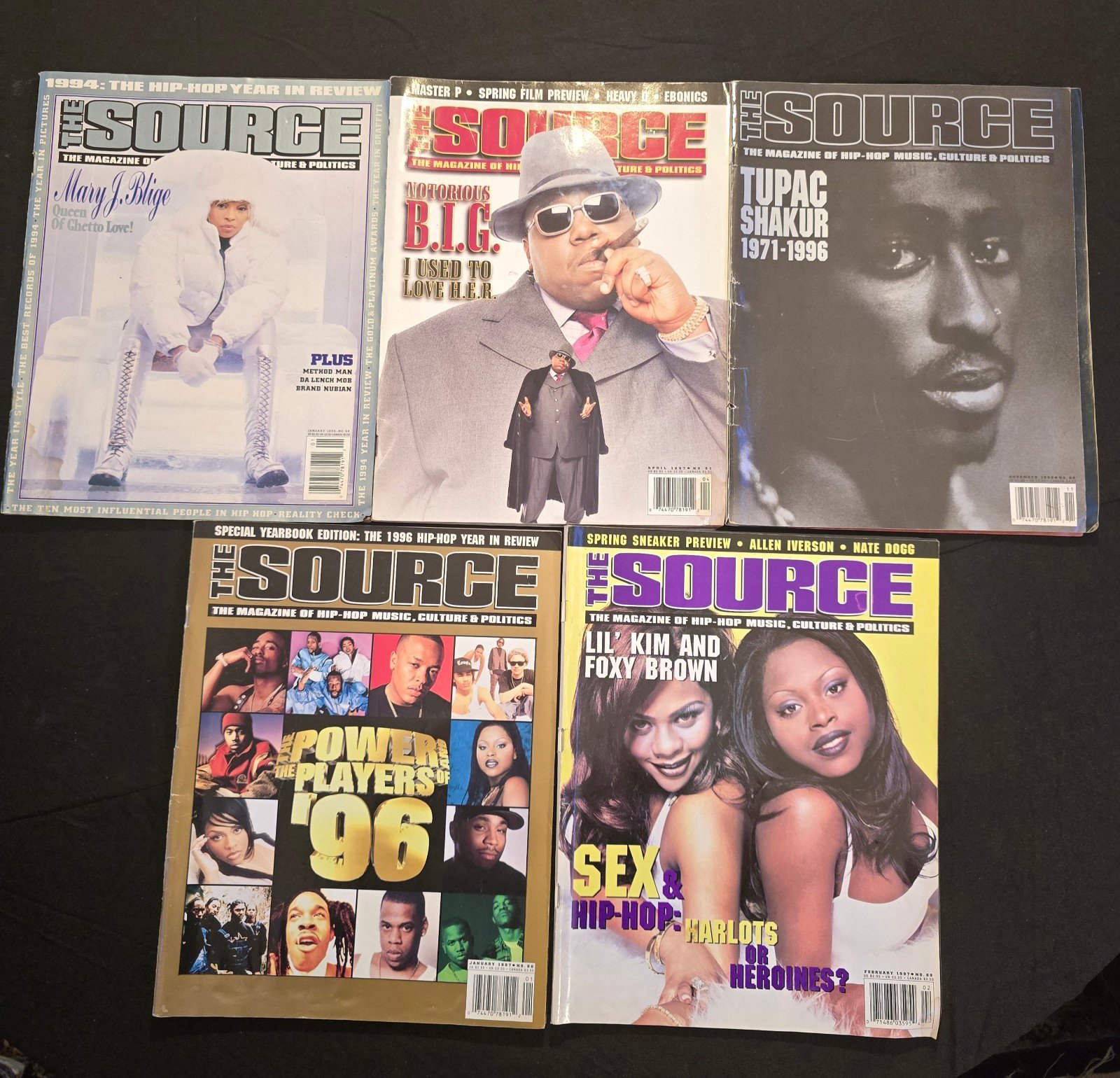 lot of 5 THE SOURCE Hip-Hop MAGAZINE TUPACSHAKUR’S,Mary J.Blige ...