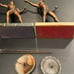 VTG LOT OF 2- LEONIDAS STATUES W/SPEARS & SHEILDS-GREECE-HEAVY--12”