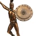 VTG LOT OF 2- LEONIDAS STATUES W/SPEARS & SHEILDS-GREECE-HEAVY--12”