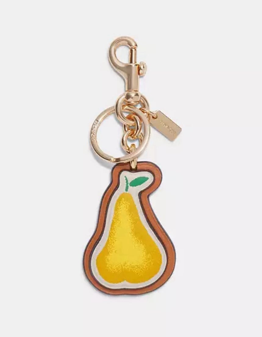 Coach Pear Bag Charm In Signature Canvas NWT