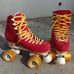 Excellent Condition Red&Yellow Golden Horse Roller Skates Youth Size 3