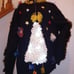XL Ugly Christmas Sweater Light Up Crochet Tree Dangle Presents Disco Balls OOAK