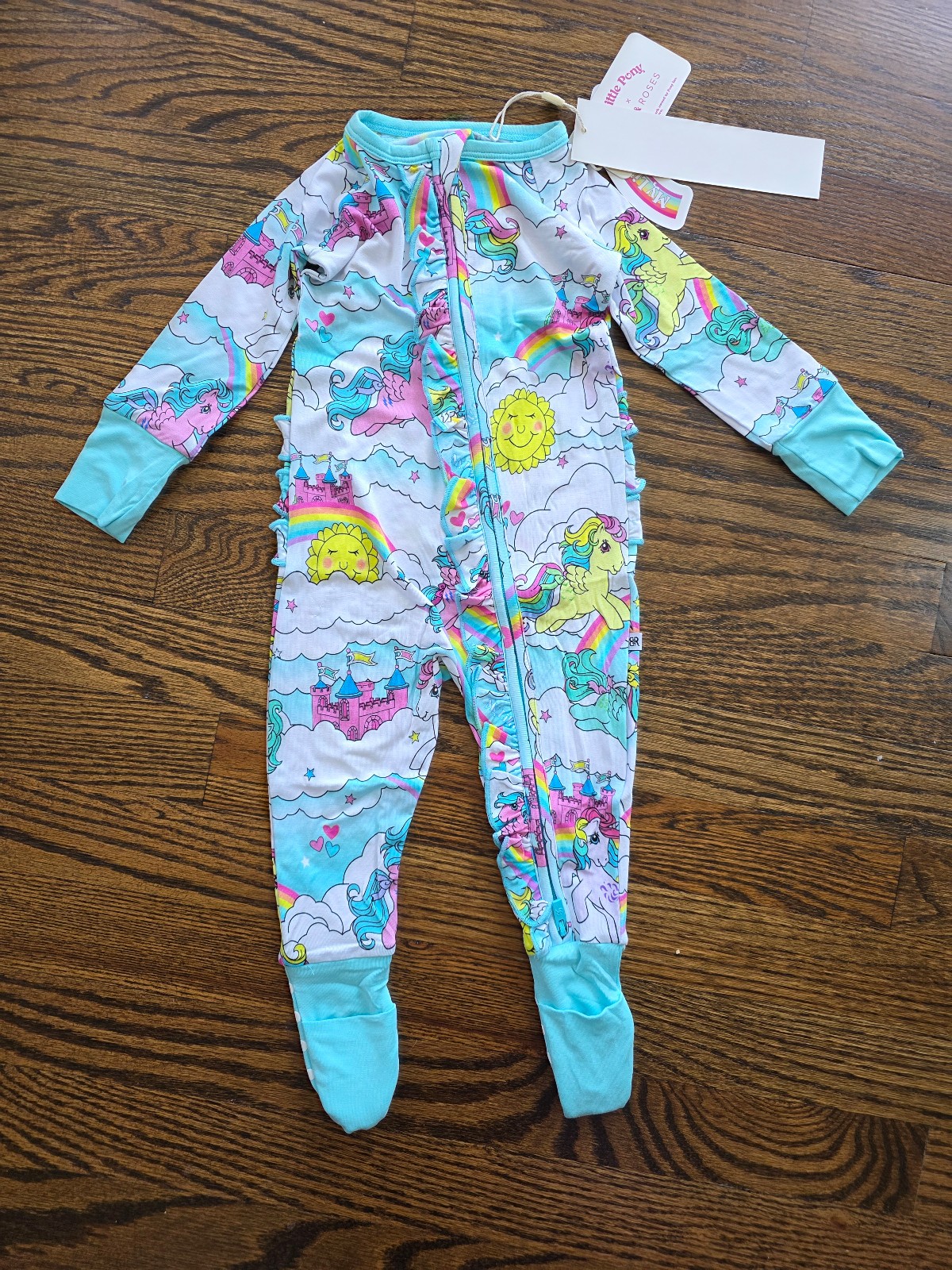 New Baby Girl My Little Pony Bamboo Ruffle Zippy Pajamas, 9-12 Months