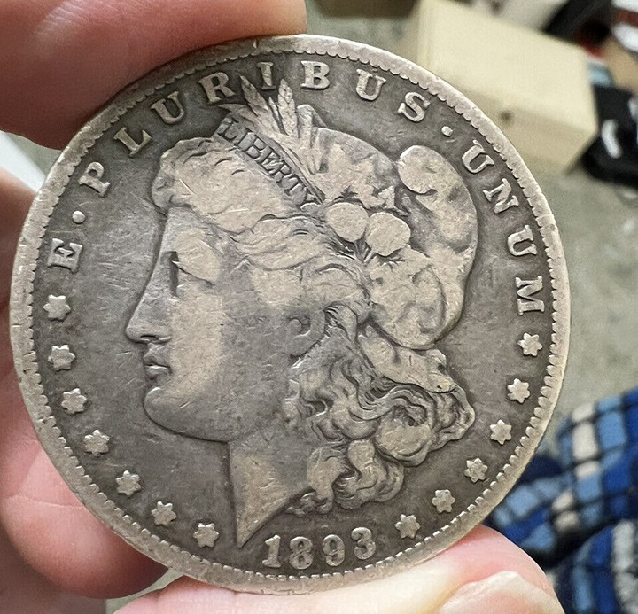 1893 CC MORGAN SILVER DOLLAR FINE RARE KEY DATE POPULAR CARSON CITY MINT ISSUE