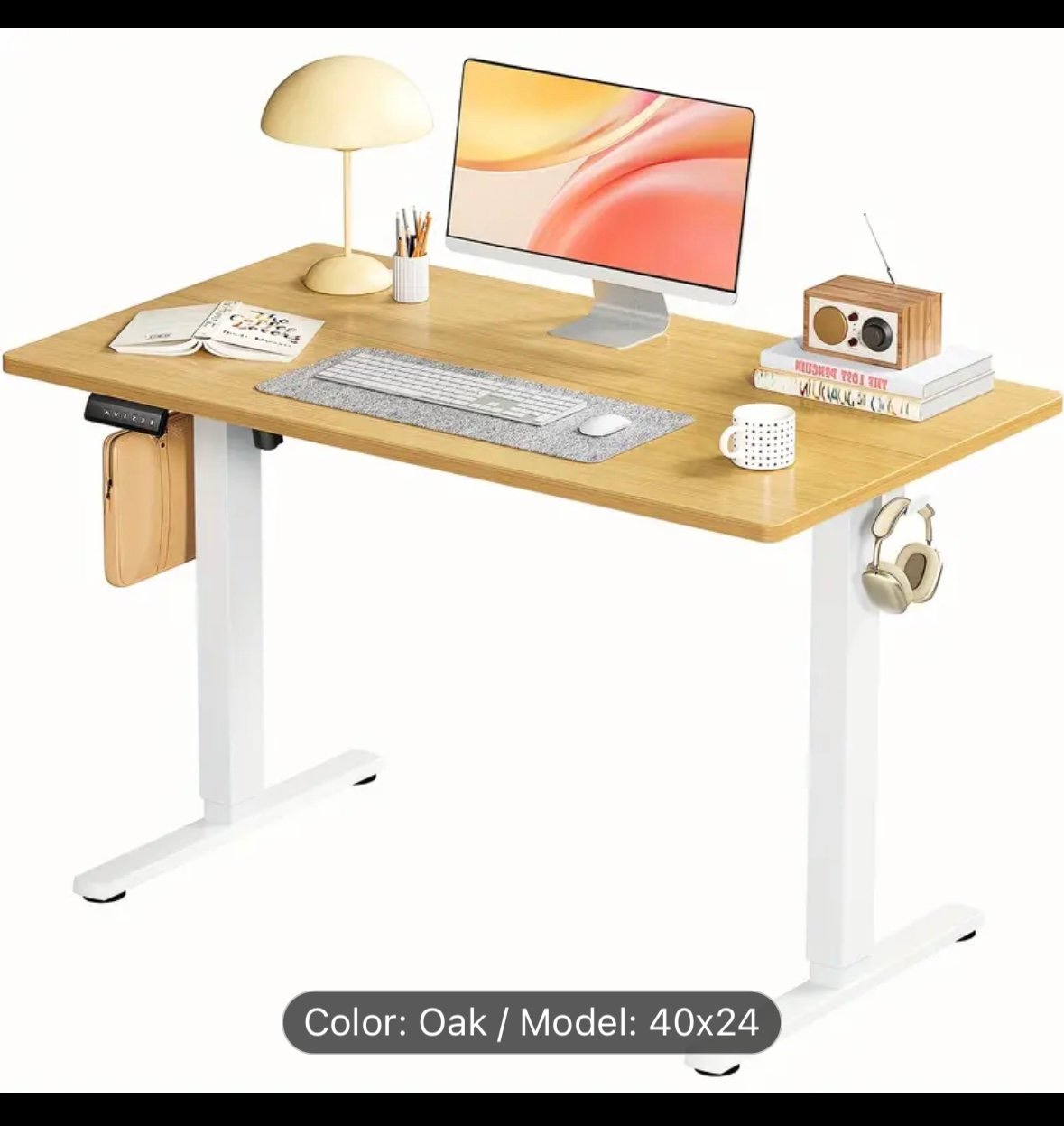 Electric Standing Desk Height Adjustable Computer Table 40x24
