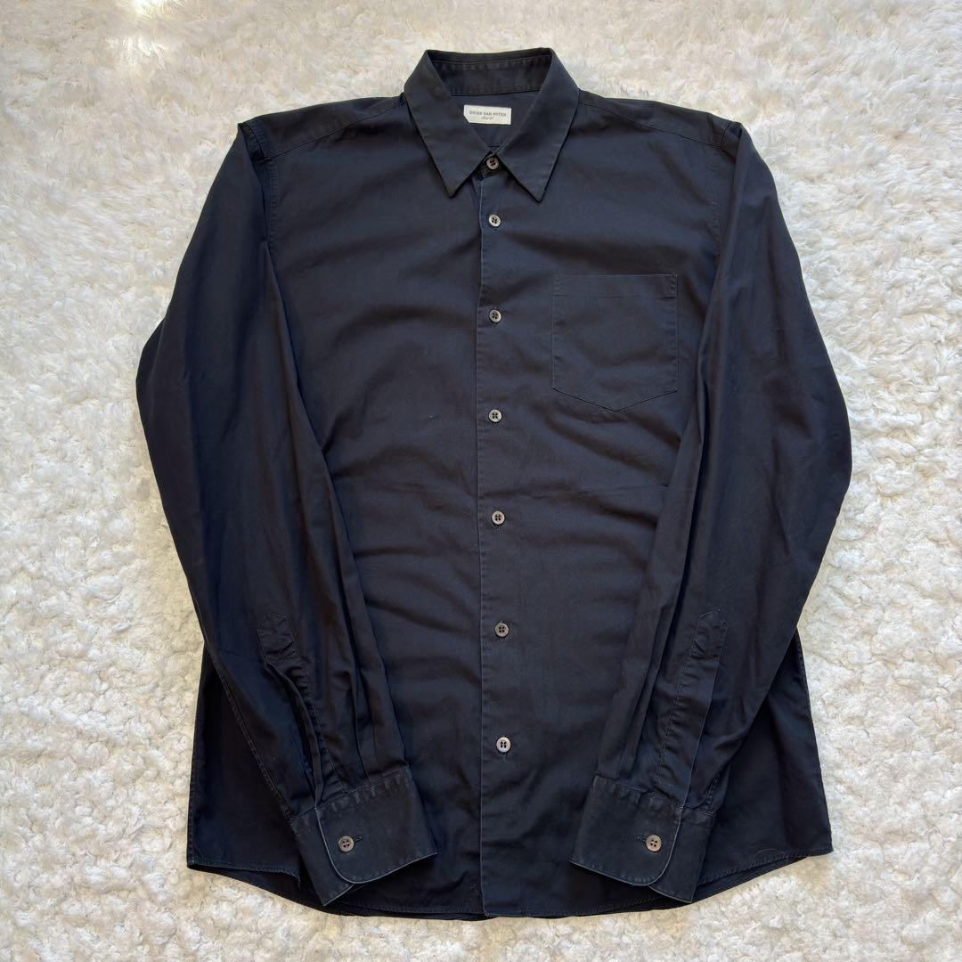 【Rare✨】Dries Van Noten Cotton Long Sleeve Shirt Black Size 46