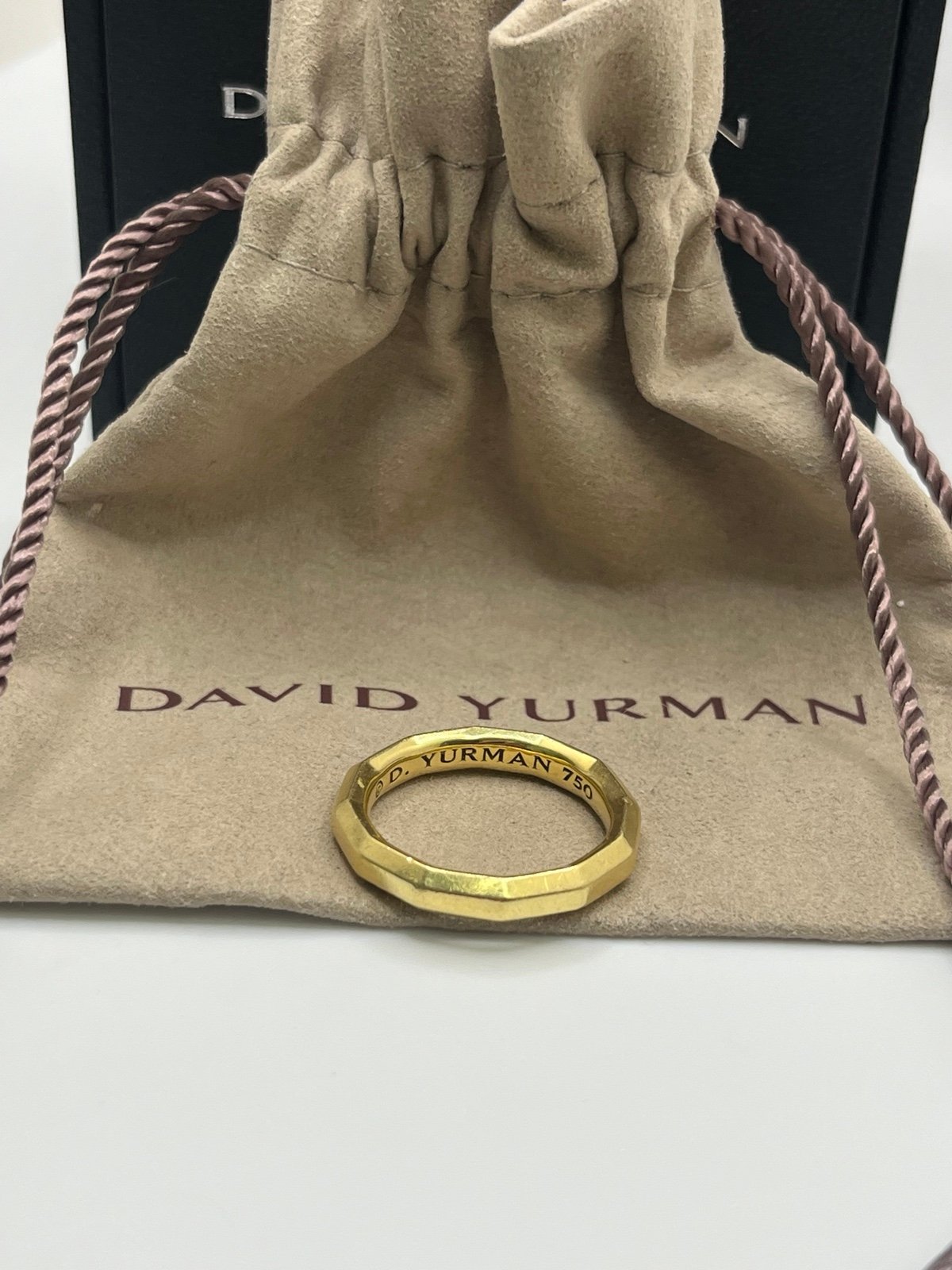 David Yurman 18K Yellow Gold Faceted Band Ring