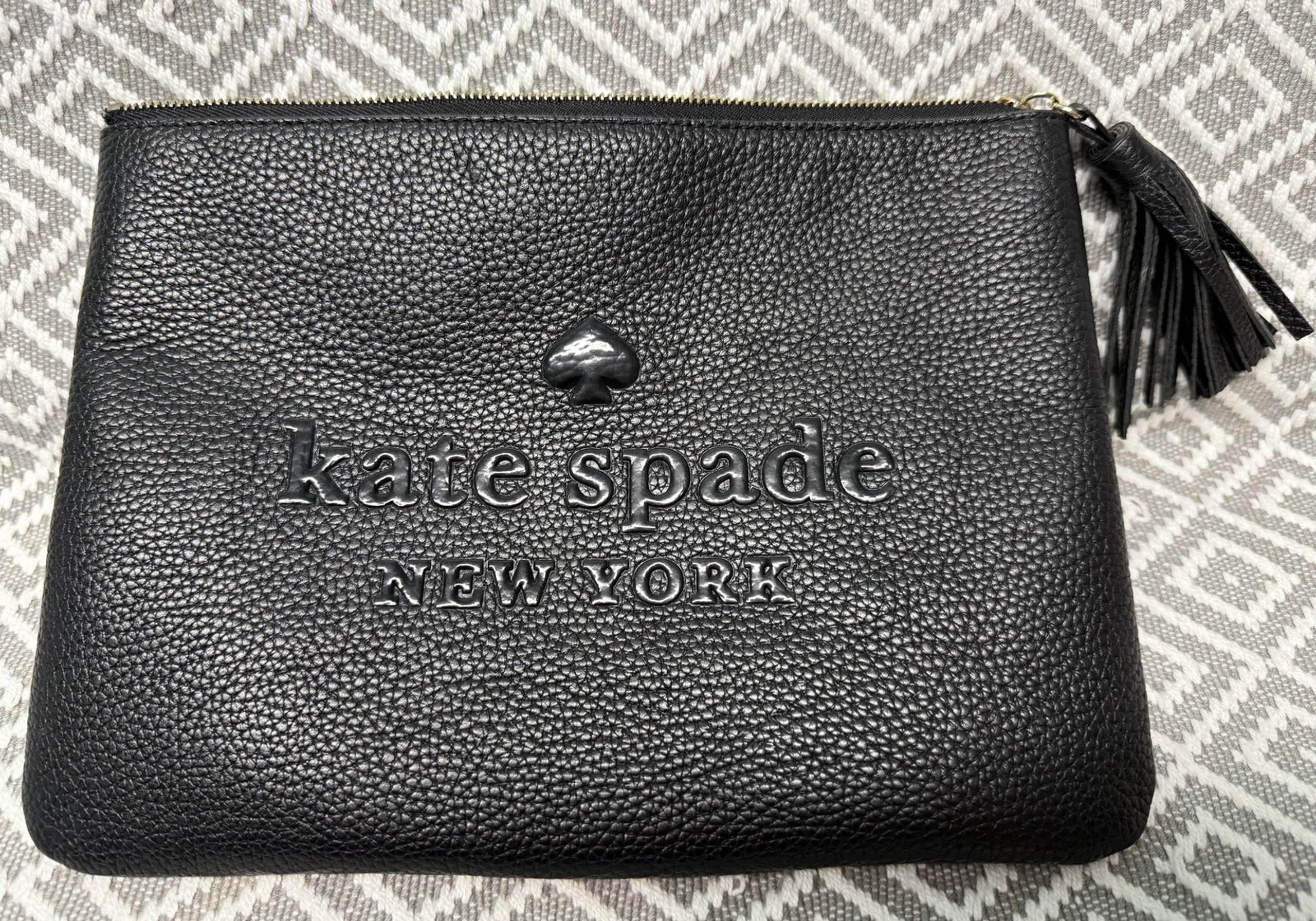 Kate Spade black clutch with tassel
